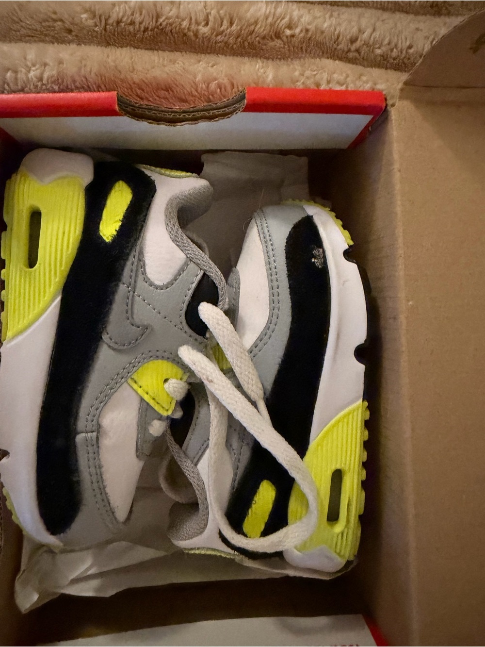 Nike Kids Neon Yellow Gray Black Athletic Sneakers